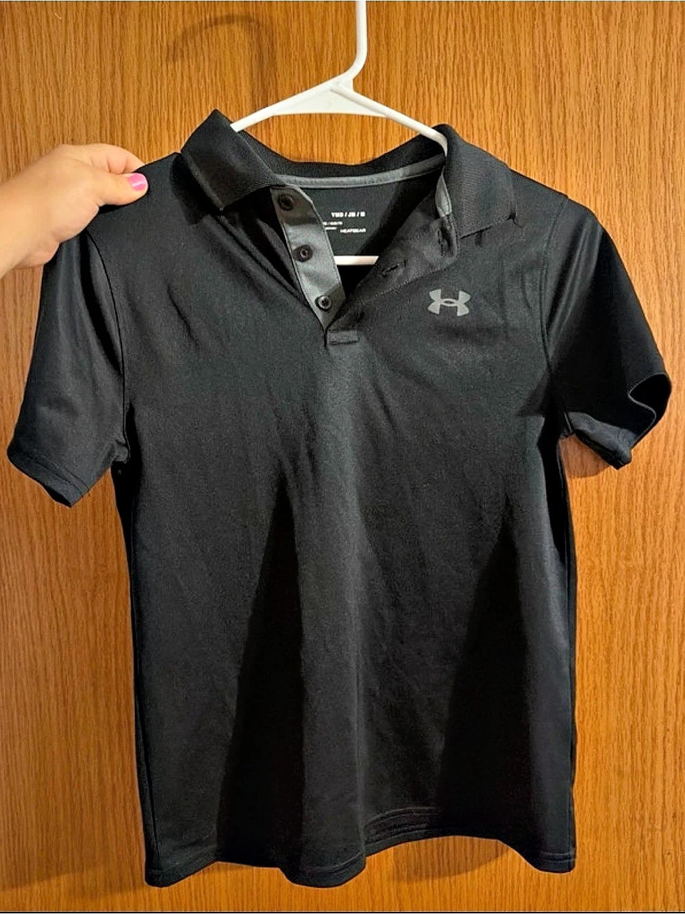 Under Armour HeatGear polo Kid’s Black Polo Size Medium